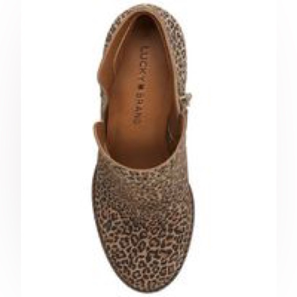 Lucky Brand Yabba Leopard Print Ankle Wedge Booties Eyelash Leopard 8 - Picture 12 of 15